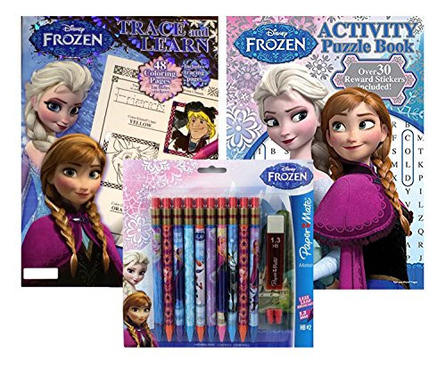 Disney Frozen Trace and Learn, Activity Puzzle Book & Paper Mate Mechanical Pencils