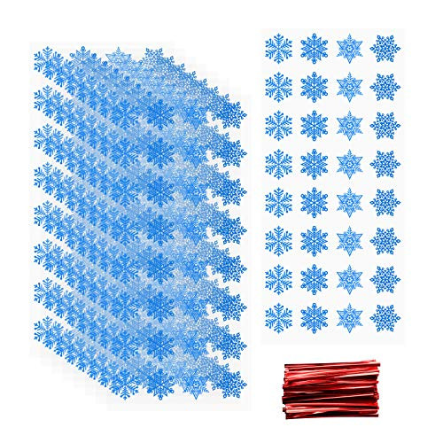100 Pieces Christmas Treat Candy BagsClear Cookie Snowflake Cellophane Bags with Twist Ties for Christmas Holiday Party Goody Supplies Blue 100 Pieces Christmas Treat Candy BagsClear Cookie Snowflake Cellophane Bags with Twist Ties for Christmas Holiday Party Goody Supplies Blue