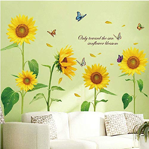 BOLLAER Sunflower Wall Sticker Sunflower Wall Stickers Removable Decal Home Decor DIY Art Decoration