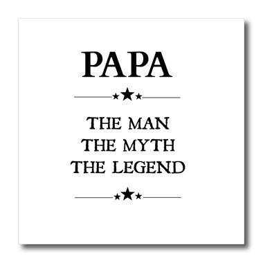 3dRose ht_221820_3 Papa The Man The Myth The Legend-Iron On Heat Transfer, 10 by 10", for White Material