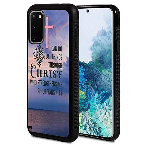 Galaxy S20 FE 5G CaseChristian Bible Verses Philippians 413 Design Shockproof Slim Anti-Scratch TPU Rubber Protective Case Cover Compatible with Samsung Galaxy S20 FE 5G