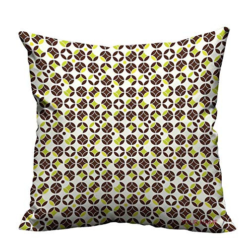 Geometric Decorative Pillow Covers Vintage Toned Abstract Circles Ornamental Classic Pattern Decorative Throw Pillow Covers Apple Green Chestnut Brown Cream 12 inchx12 inch Print Name or Date