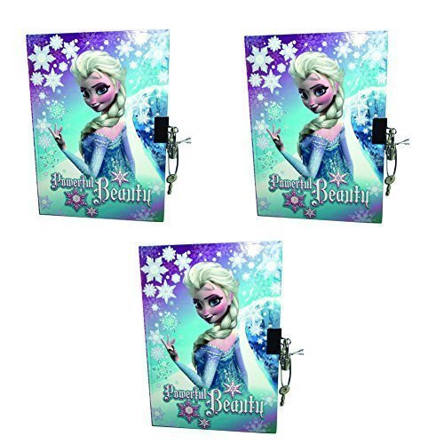 Disney Frozen Large Elsa Diary with a Lock (Set of 3)