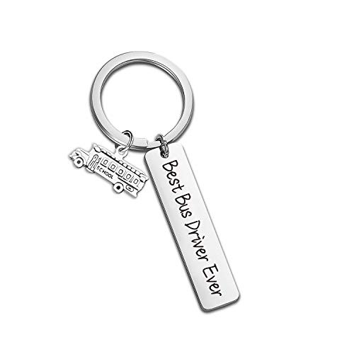 Ribukat End of Year Gift Bus Driver Gifts Appreciation Jewelry Gift for School Bus Drivers Bus Driver Gift School Bus Driver Keychain with School Bus Best Bus Driver Ever Keychain  Bus Driver KR
