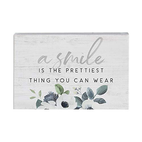Simply Said INC Small Talk Rectangles A Smile is The Prettiest Thing You Can Wear - 3.5 inchx5.25 inch Wood Sign STR1496