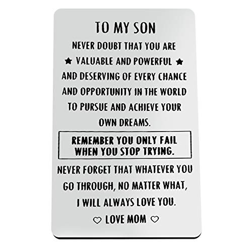 to My Son Gifts from Mom Engraved Wallet Insert Card with Motivational Quotes Son Graduation Gifts Christmas Card Gifts Birthday Gifts for Son Inspirational Gifts for Son from Mother to My Son Gifts from Mom Engraved Wallet Insert Card with Motivational Quotes Son Graduation Gifts Christmas Card Gifts Birthday Gifts for Son Inspirational Gifts for Son from Mother