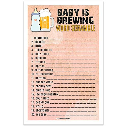 Baby Brewing Baby Shower Game Word Scramble
