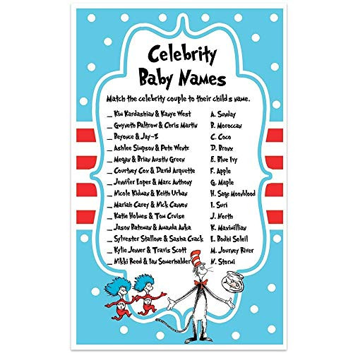 Dr. Seuss Baby Shower Game - Celebrity Baby Names