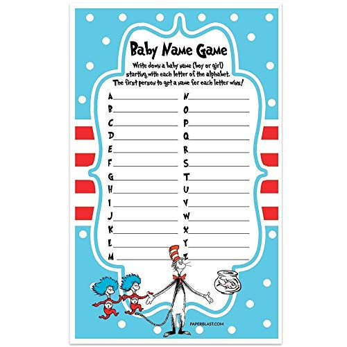 Dr. Seuss Baby Shower Game - Baby Name Game