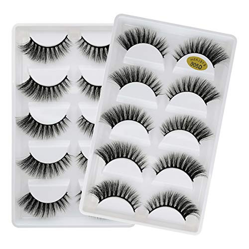 Vayator 10 Pairs Set 3D Mink Lashes Natural False Eyelashes Dramatic Volume Fake Lashes Makeup Eyelash Extension Silk Eyelashes  G806