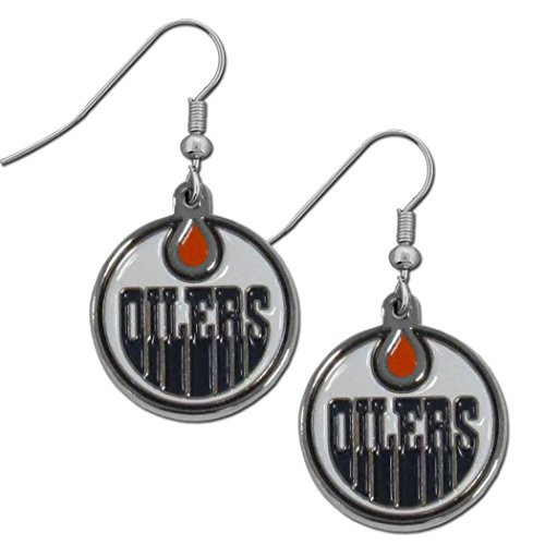 NHL Siskiyou Sports Womens Edmonton Oilers Chrome Dangle Earrings One Size Team Colors