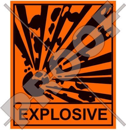 EXPLOSIVE Safety Warning Sign Explosion Danger 4 inch  100mm  Vinyl Sticker Decal