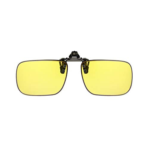 Dioptics Haven-Flip REC Polarized Rectangular Clip Yellow Night Driver 58 mm