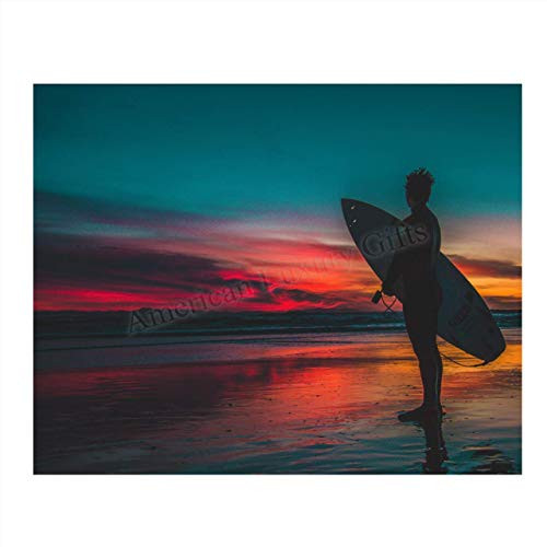 Sunset Surfer Giving Thanks - 8 x 10 Art Image Print Ready to Frame. Modern Home Decor Office Decor  and  Wall Print for Beach Ocean and Surfing Themes. Makes a Perfect Gift for your Ocean Friends Sunset Surfer Giving Thanks - 8 x 10 Art Image Print Ready to Frame. Modern Home Decor Office Decor  and  Wall Print for Beach Ocean and Surfing Themes. Makes a Perfect Gift for your Ocean Friends