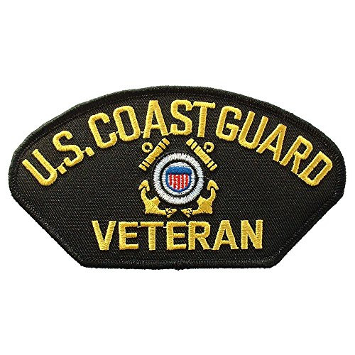 U.S. Coast Guard Veteran Hat Patch 2 3 4 inch x 5 1 4 inch