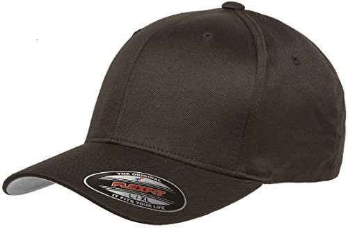 Flexfit Mens Athletic Baseball Fitted Cap Brown Large X-Large