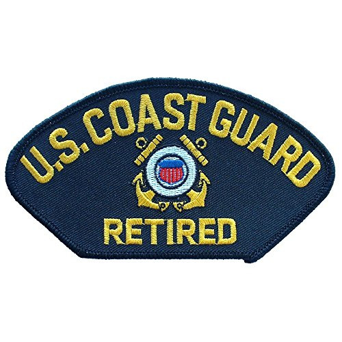 U.S. Coast Guard Retired Hat Patch 2 3 4 inch x 5 1 4 inch