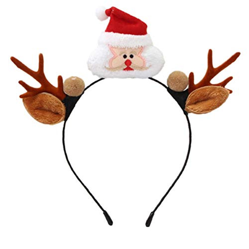 PIXNOR Reindeer Antlers Headband Christmas Headband Elk Antlers Ears Headwear Xmas Party Favors Supplies Costume Hair Accessories Santa