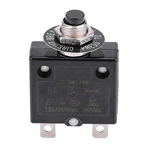 Circuit Breaker 5A 8A 10A 15A 18A 20A 30A Optional Reset Thermal Switch 125-250V AC 50V DC Over Current Overload Protector Push Button Circuit Breaker 10 Amps
