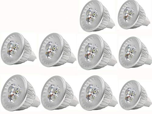 JKLcom MR16 LED Bulbs MR16 3W LED Cool White Light Bulbs GU5.3 MR16 LED Bulbs 12V 3W LED Spotlight Bulbs for for Landscape Recessed Track Lighting,20W Halogen Equivalent,Pack of 10