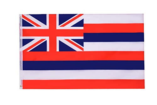 RainRoad Hawaii State Flag 3x5 ft? Printed Polyester US Military Banner for Inside Outside Use Brass Gromme  Hawaii State Flag