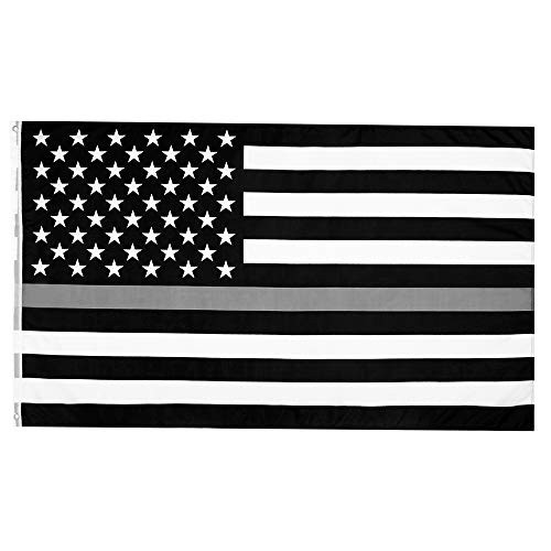 RainRoad Thin Gray Line Flag 3x5 ft? Printed Polyester US Military Banner for Inside Outside Use Brass Gromme  Thin Gray Line Flag
