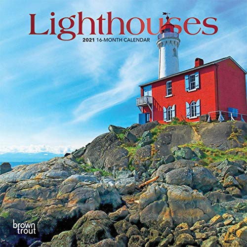 BrownTrout 2021 Lighthouses Mini Wall Calendar