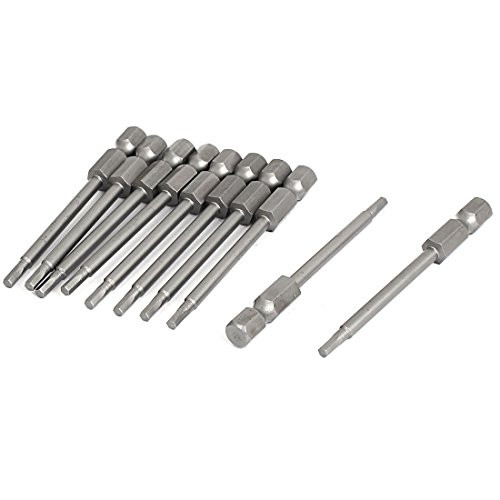 uxcell 1/4inch Hex Shank 2.5mm H2.5 Hexagon Insert Screwdriver Bits 10pcs