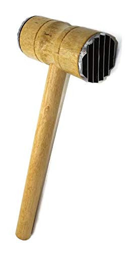 Meat Tenderizer Mallet Wooden Dual-Sided Hammer Meat Mallet Tool with Two Sides