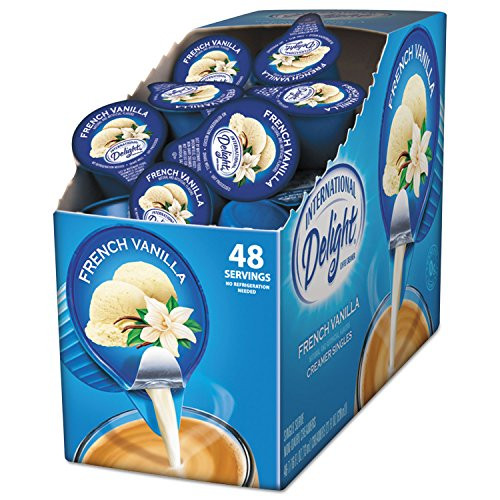 International Delight 02282 Flavored Liquid Non-Dairy Coffee Creamer French Vanilla 0.4375 oz 48 BX