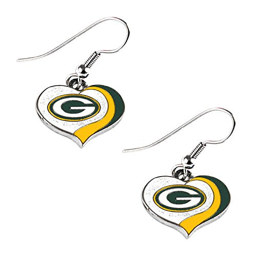 PSG NFL Green Bay Packers Green Bay Packers Earrings Glitter Heart Green Small PSG NFL Green Bay Packers Green Bay Packers Earrings Glitter Heart Green Small