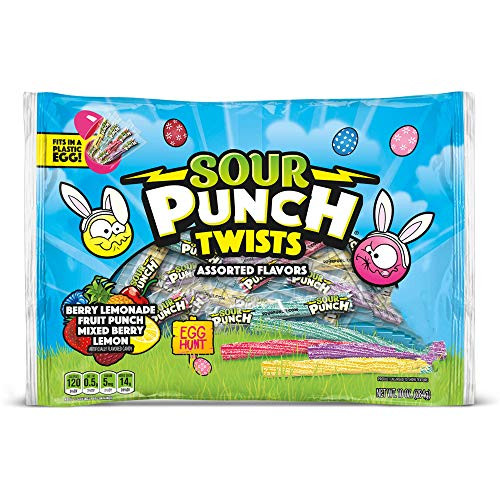 Sour Punch Twists Bulk Individually Wrapped Candy Straws for Easter Baskets 70 Assorted Pieces Flavors Berry Lemonade Fruit Punch Mixed Berry  and  Lemon 10 Ounces