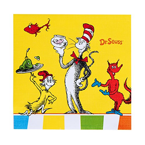 BirthdayExpress Dr Seuss Cat in the Hat Party Supplies - Beverage Napkins (20)