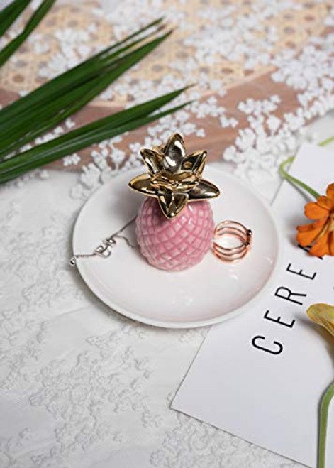 Emosons Ceramic Jewelry Tray Ring Holder Trinket Dish Necklace Earrings Rings Jewelry Organizer Display Ananas Emosons Ceramic Jewelry Tray Ring Holder Trinket Dish Necklace Earrings Rings Jewelry Organizer Display Ananas