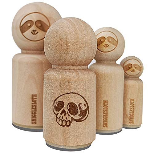 Creepy Skull Halloween Rubber Stamp for Stamping Crafting Planners - 1 2 Inch Mini