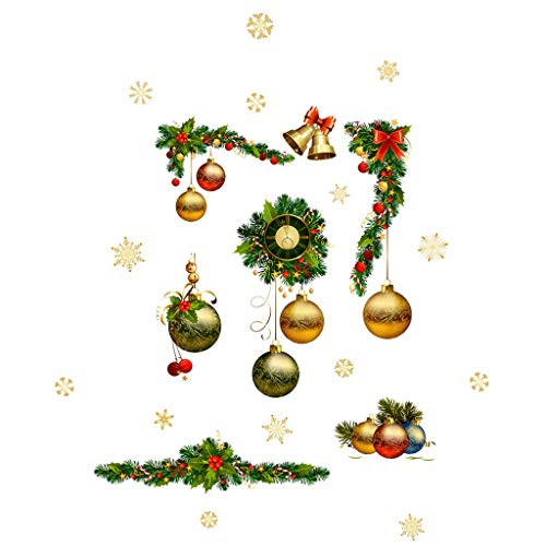 Yeefant Merry Christmas Window Wall Sticker Decals Snowflake Santa Claus Home Xmas Decor Window Clings Decal Wall Stickers - Xmas Holiday Winter Wonderland Decorations Ornaments Party Supplies