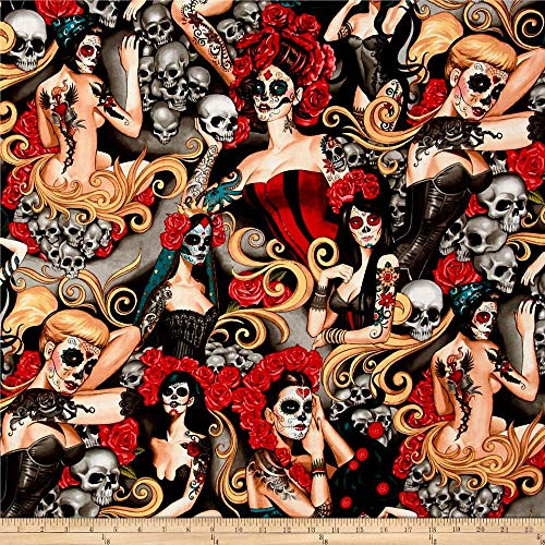 Alexander Henry Nicoles Prints Las Elegantes Bright Smoke Fabric by The Yard