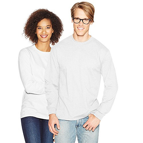 By Hanes Adult Beefy-T Long-Sleeve T-Shirt_White_M