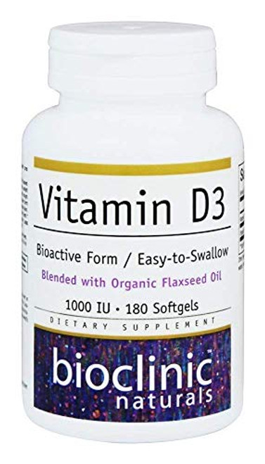 Bioclinic Naturals - Vitamin D3 1000 IU - 180 Softgels