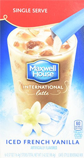 Maxwell House International Cafe Iced Latte French Vanilla 12 Single Serve Packets3.42.oz  98.4g