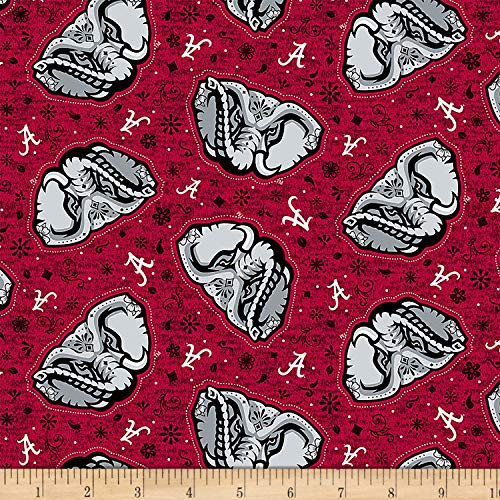 Sykel Enterprises NCAA Alabama Sugar Skull Cotton Fabric by the Yard