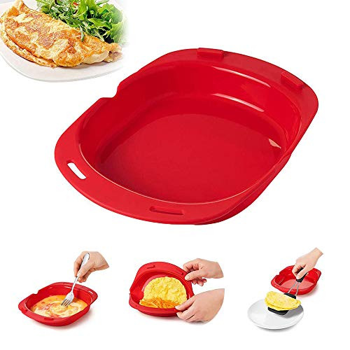 Silicone Omelette Maker Non Stick Foldable Microwave Egg Roll Baking Pan Omelet ToolQuick and Easy 2 in 1 Silicone Omelet Tool Breakfast Set  1 pack