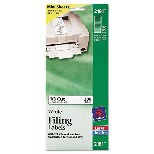 Avery Mini-Sheet Laser Inkjet Asstd. Filing Labels