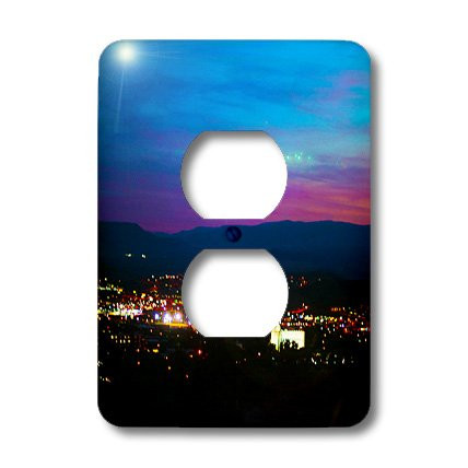 3dRose LLC lsp_79847_6 Interesting Lights in A Pattern Above The Lds Temple in Utah 2 Plug Outlet Cover