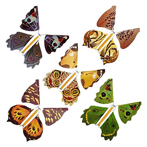 5 Pieces Magic Fairy Flying Butterfly Rubber Band Powered Wind up Butterfly in The Book Great Surprise Birthday Anniversary Wedding Gift A 5 Pieces Magic Fairy Flying Butterfly Rubber Band Powered Wind up Butterfly in The Book Great Surprise Birthday Anniversary Wedding Gift A