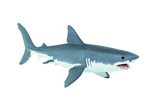 Safari Ltd Wild Sea Life  Great White Shark  Realistic Hand Painted Toy Figurine Model  Quality Construction from Safe and BPA Free Materials  for Ages 3 and Up
