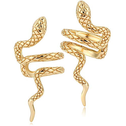GUEMER Dainty Gold Snake Ear Cuff Earrings 18K Gold Filled Simple Charm Non Pierced Tiny Ear Cuffs Huggie Cartilage Clip on Wrap Hoop Hypoallergenic Adjustable Snake Earring for Women GUEMER Dainty Gold Snake Ear Cuff Earrings 18K Gold Filled Simple Charm Non Pierced Tiny Ear Cuffs Huggie Cartilage Clip on Wrap Hoop Hypoallergenic Adjustable Snake Earring for Women