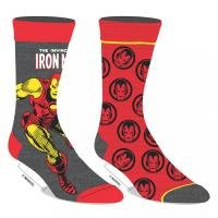 Pair of Iron Man Logo Sock Pattern and Character Athletic Crew Socks Set of 2 Pairs