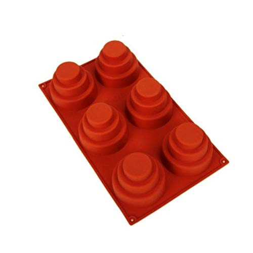 3 Tier 6 Cavities Cake Silicone Pan Mini Multi Tiered DIY Round Cupcake Pudding Reusable Baking Tube Pan