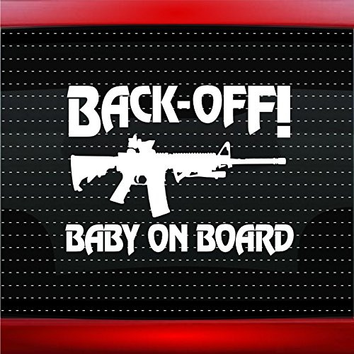 Noizy Graphics Baby On Board  3 AR Car Sticker Truck Window Vinyl Decal Color White